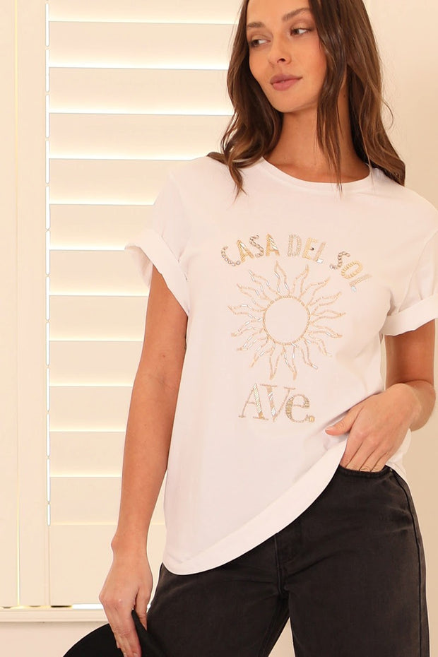 Ave Beaded Tee