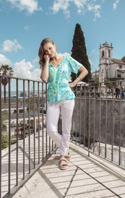 Montevideo Short Sleeve Top - Aqua
