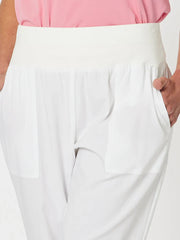Jersey Waist Pants- White