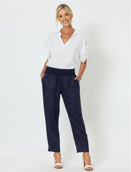Gordon Smith Sarah Linen Pants - Navy