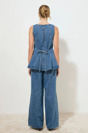 Mon Renn Nomada Denim Top - Mid Indigo