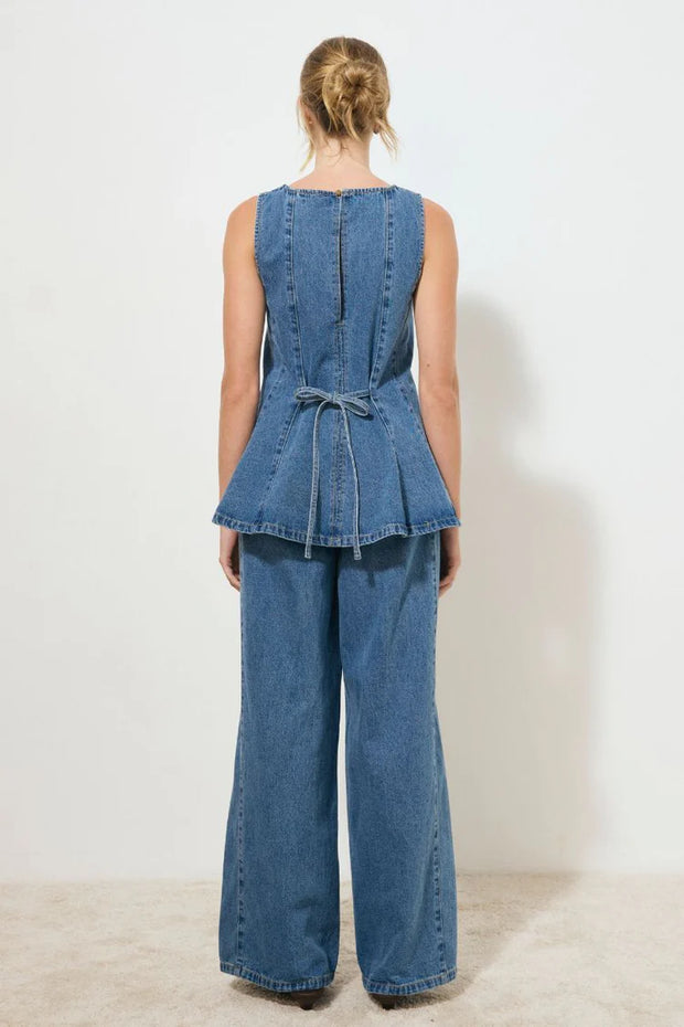 Mon Renn Nomada Denim Top - Mid Indigo