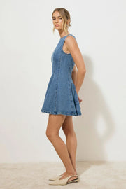 Nomada Denim Mini Dress - Mid Indigo
