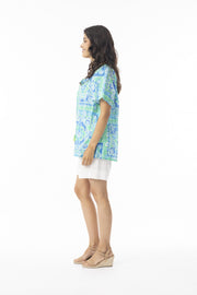 Montevideo Short Sleeve Top - Aqua