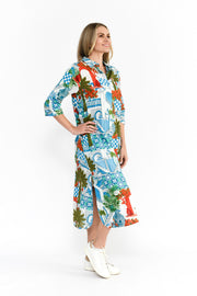 One Summer Sofia Short Dress Greek Island Aqua