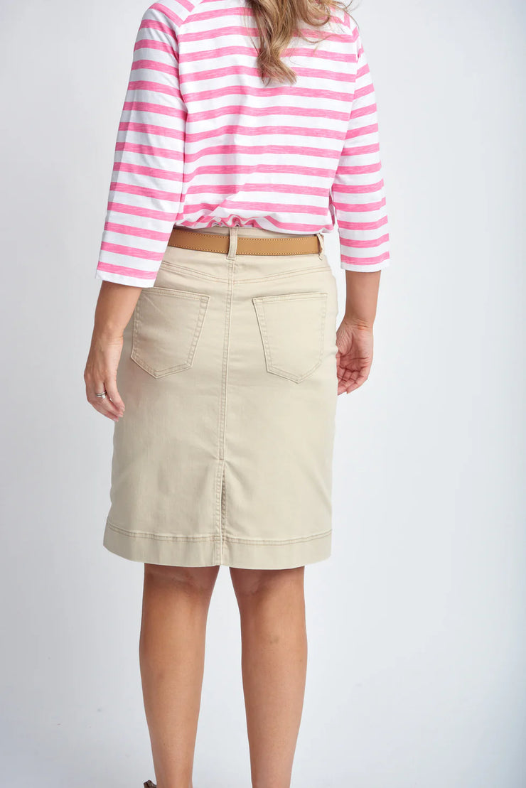 Knee Length Skirt - Natural