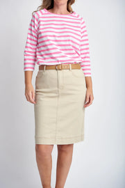 Knee Length Skirt - Natural