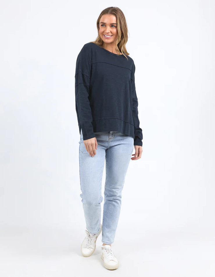 Jayne Throw Top Navy Foxwood 