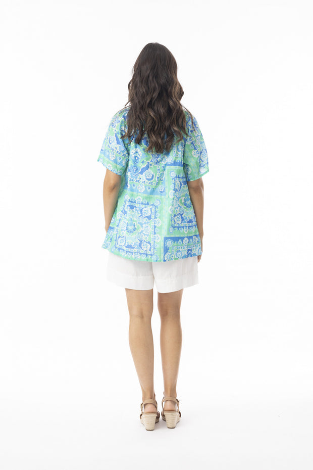 Montevideo Short Sleeve Top - Aqua
