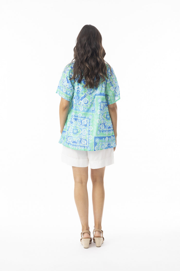 Montevideo Short Sleeve Top - Aqua