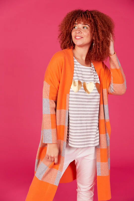 Mala Cloud Heart Grey Stripe Tshirt Haven