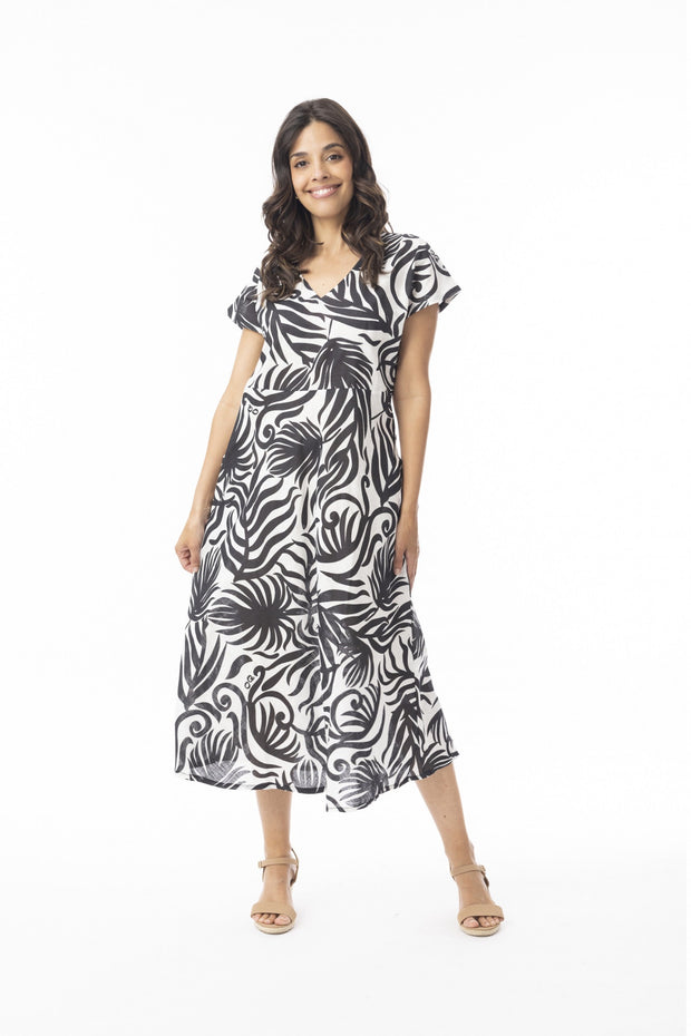 Orientique Suriname Cap Sleeve Dress - Black