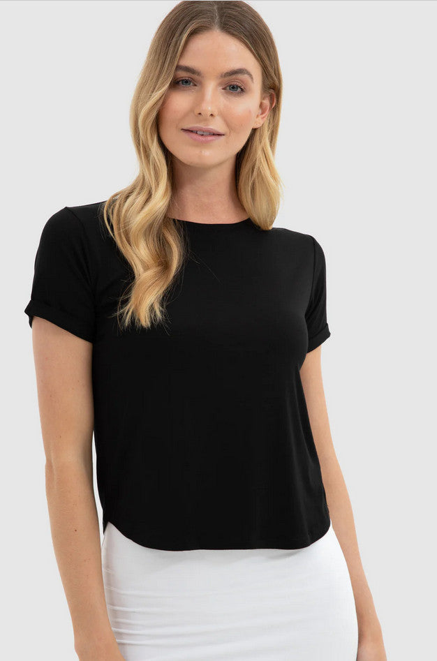 Bamboo Body Shorter Tee Black