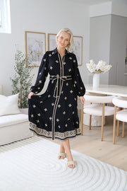 Chelsea - Black with Embroidery