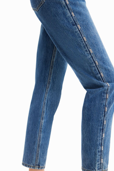  5160/38 Desigual Denim Rhinestone Mom Jeans