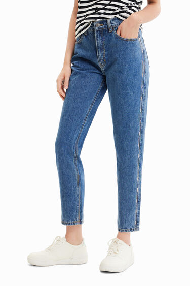 Desigual Denim Rhinestone Mom Jeans