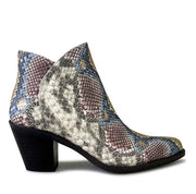 EOS Ellie Ankle Boots Snake Print Coral