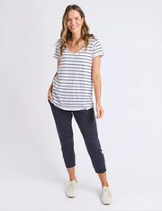 Pima Vee Tee - White Stripe
