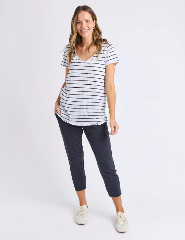 Pima Vee Tee - White Stripe