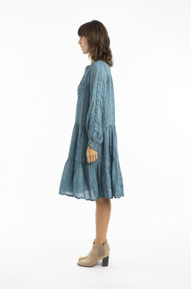 Escape-Solid-Dobby-Dress-Bib-short-Teal
