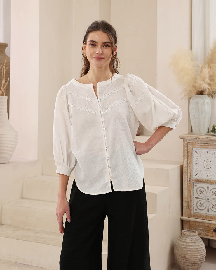 Iris the Maxi Eloise Top White