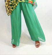 La Strada Gucci Green Silk Pants