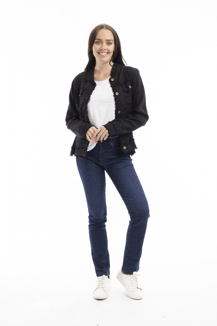 Orientique Linen Jacket - Black
