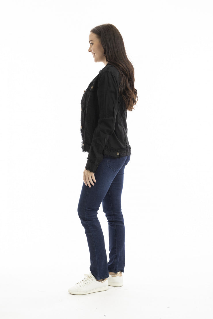 Orientique Linen Jacket - Black