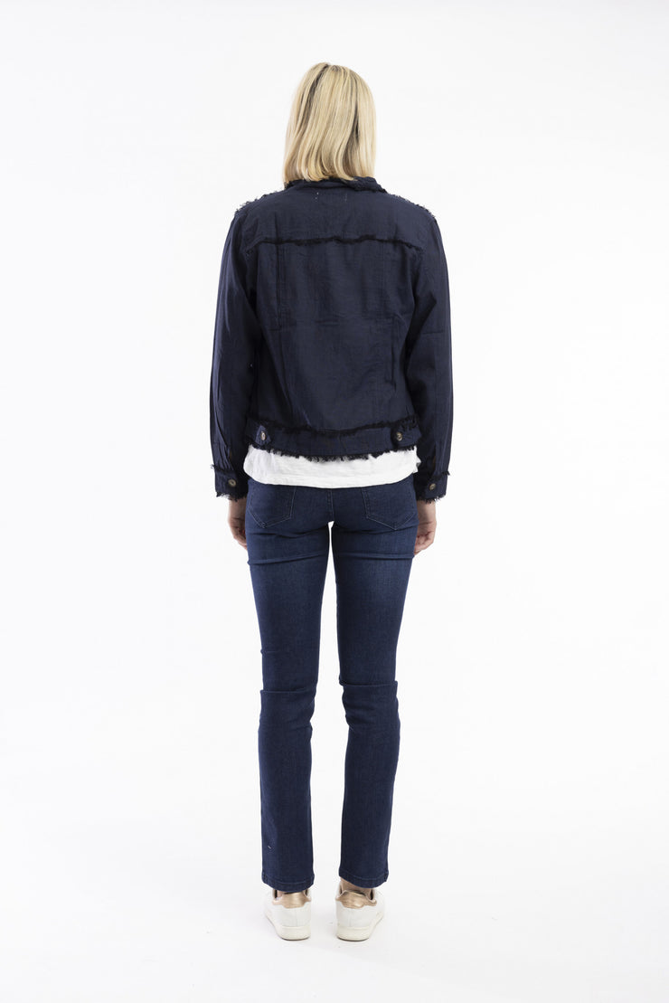 Orientique Linen Jacket -Navy