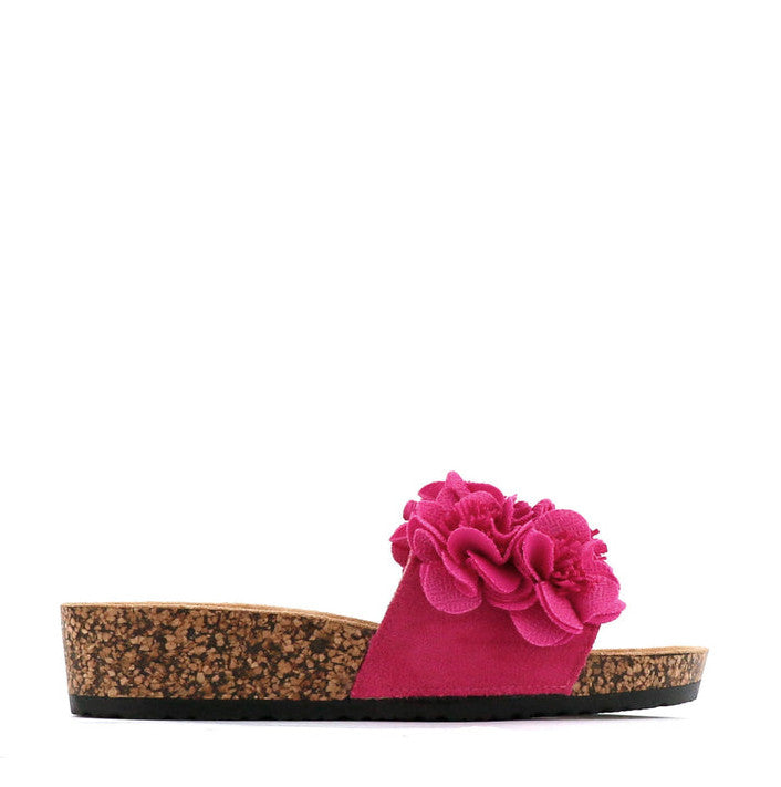 Los Cabos CORSAGE SLIDE SANDALS Pink