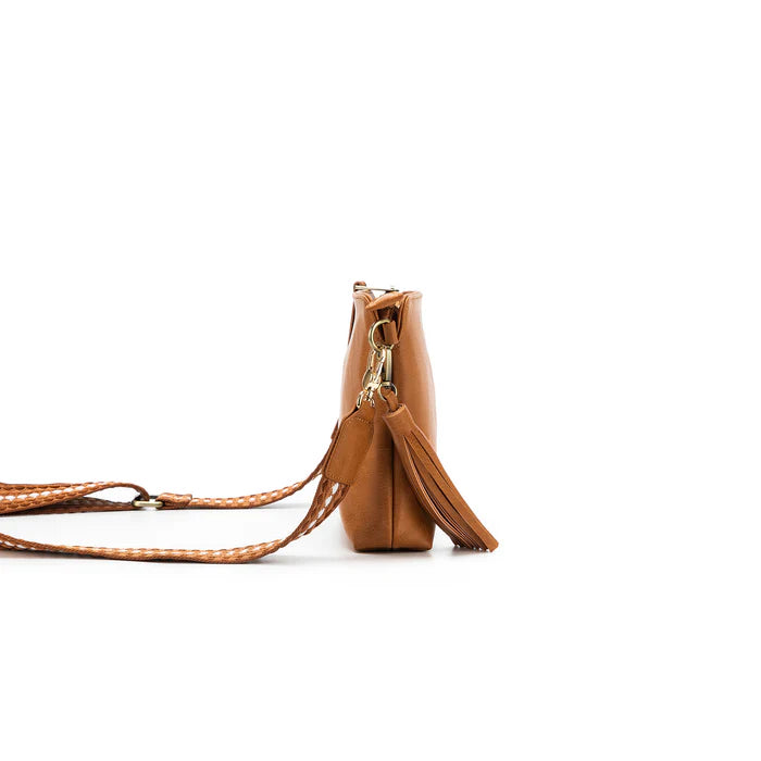 Maggie 3 Compartment Cross Body Bag - Tan