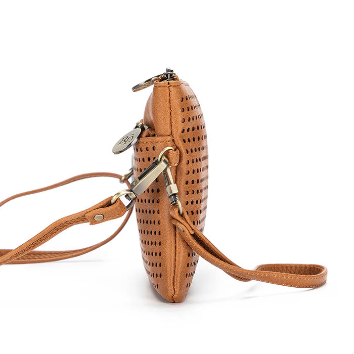 Nina Gold Crossbody/Clutch - Tan