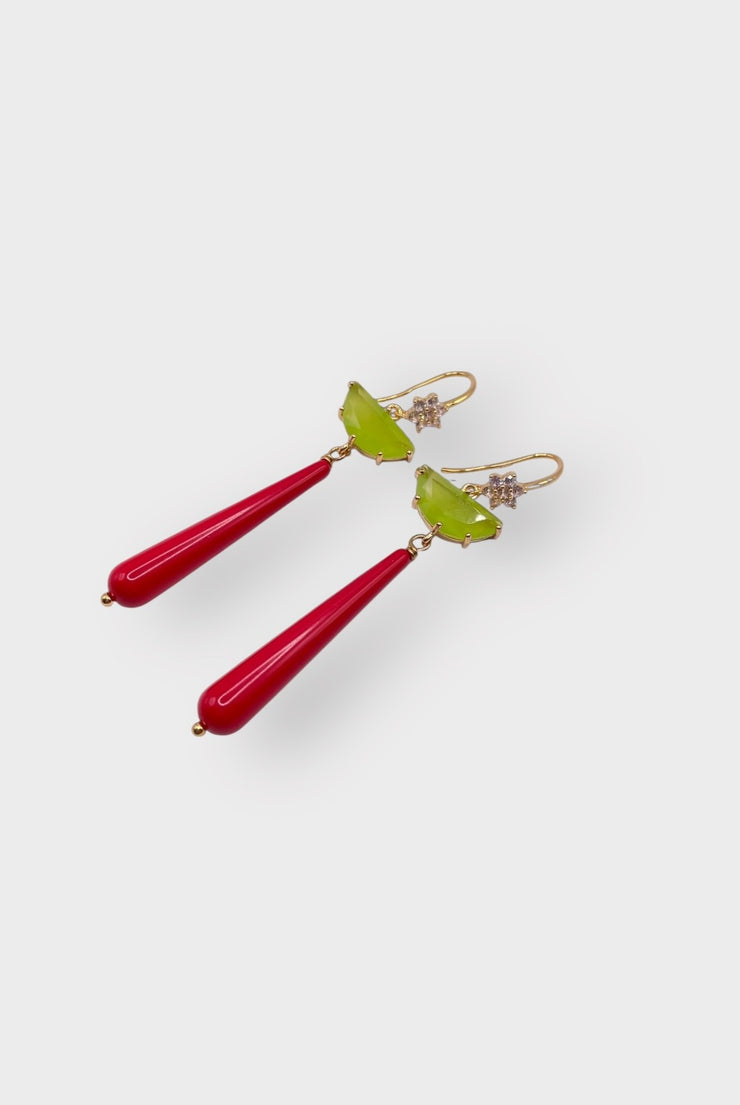 Nocturne Drop Earring - Red