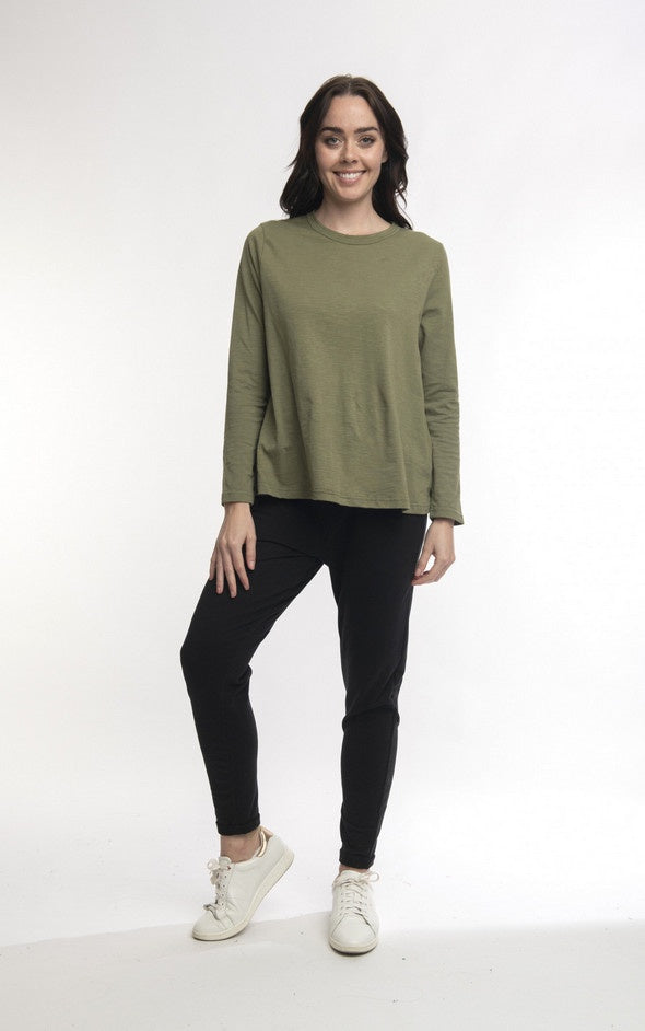 Orientique-Essential-Knit-T-Shirt-Olive