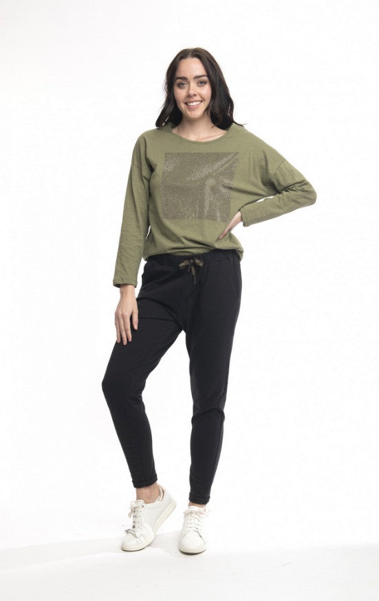 Orientique-Fancy-Knit-Top-Olive