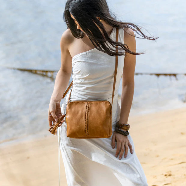 Black Caviar Designs Pia Cross Body Bag - Tan