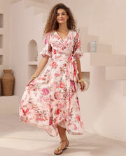 Iris Maxi Dress - Pink Print