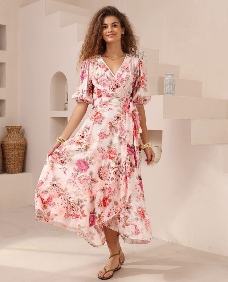 Iris Maxi Dress - Pink Print