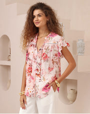 Iris Top - Pink Print