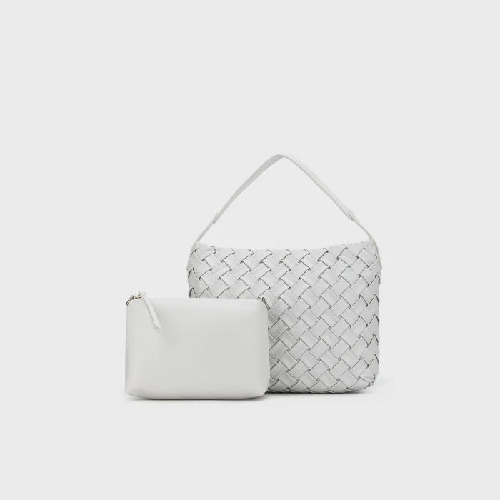 Black Caviar Designs Raquel White 2 Piece Woven Shoulder Bag