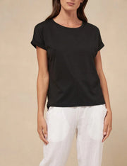 Little Lies Roll Sleeve Tee Black