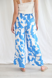 Shareen  Collections Palazzo Pants - Blue Abstract
