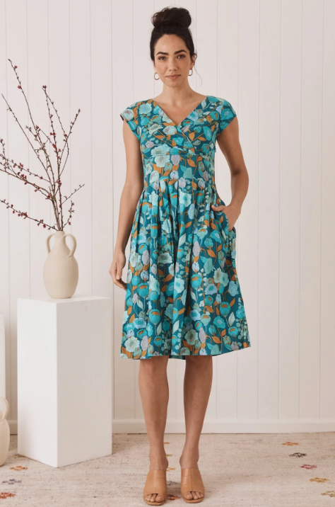 Mahashe Eliza Dress Teal Poppy