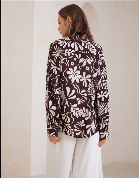 Rock Shirt Brown Iris Maxi