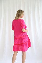Shareen-Pink-Red-Stripe-Short-Sleeve-Dress