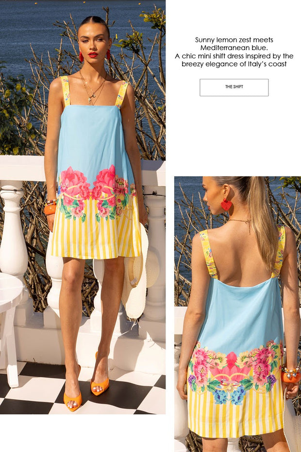 Positano Shift Dress - Lemon
