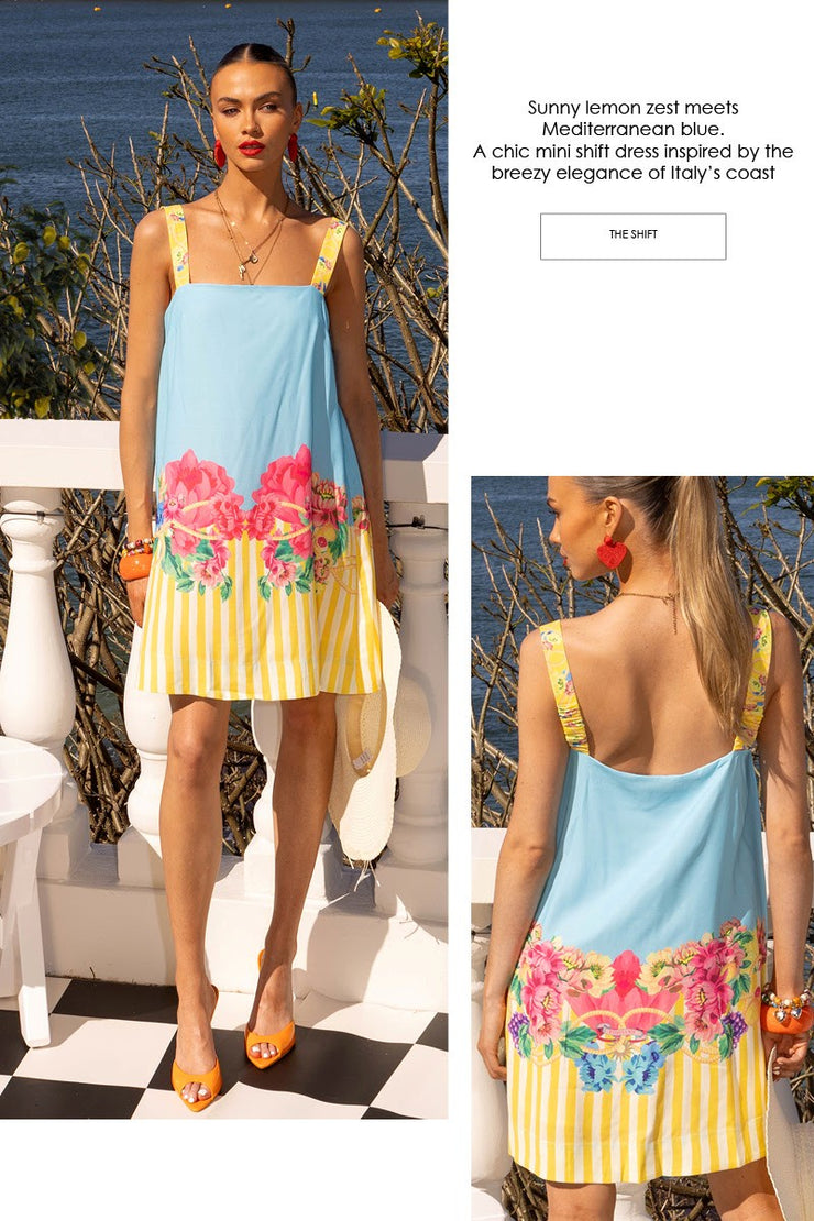 Positano Shift Dress - Lemon