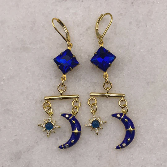 Ghost and Lola Stars and Moon Earrings