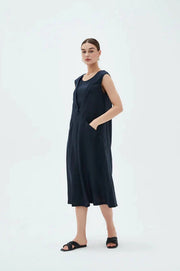 Tirelli V Flange Dress Navy