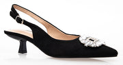 Woo Black Sling Back Kitten Heel - Alfie and Evie